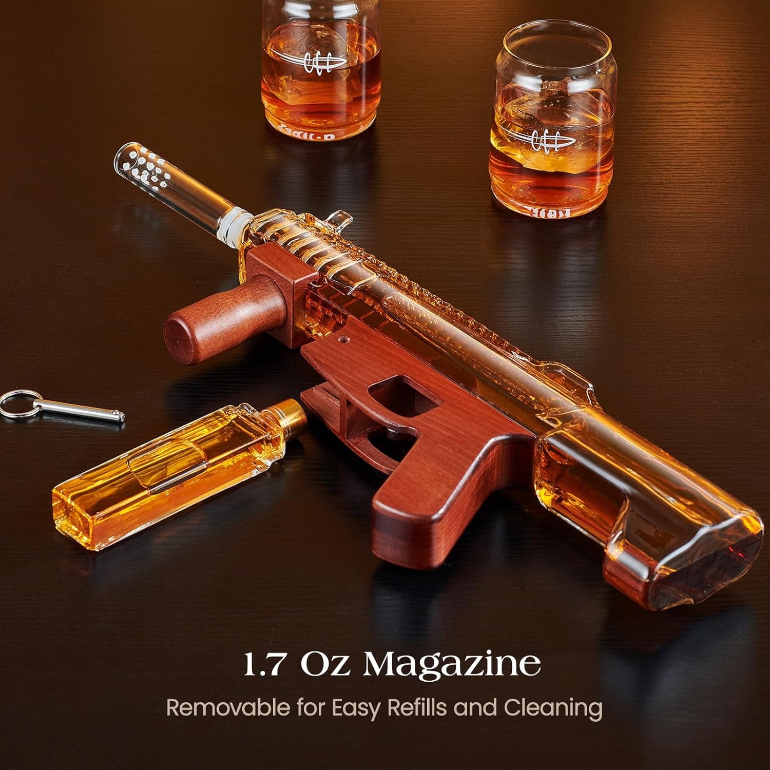 Gifts for Men Dad,  Gun Whiskey Decanter Set-Limited Edition, Liquor Decanter with Bullet Shot Glass, Cool Anniversary Birthday Gifts for Him Husband, Military Present for Home Bar Drinking